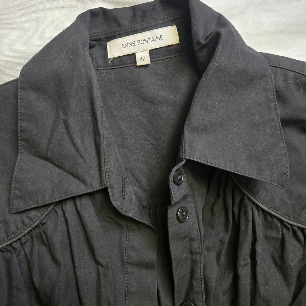Anne Fontaine Black Button-Front Dress